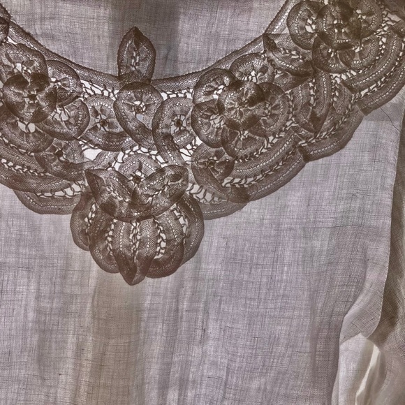 Laura Ashley vintage white cotton and lace short blouse UK10 - Picture 4 of 16